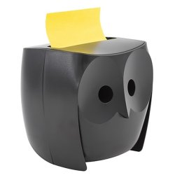 3M Post-it Z-Notes Dispenser Ugle Sort med Super Sticky Z-Notes